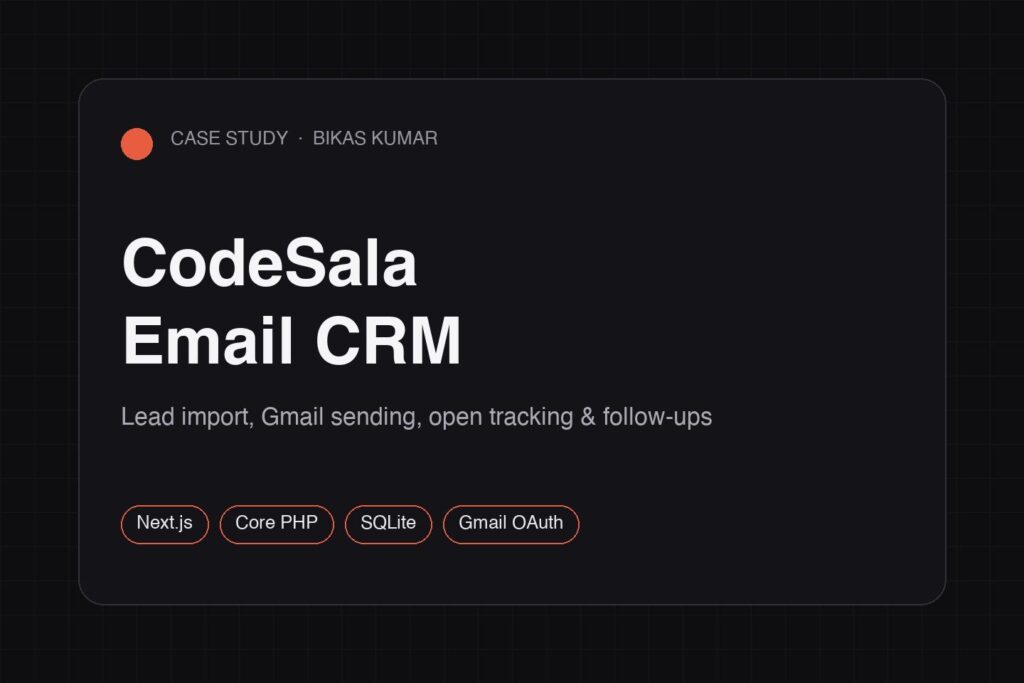 Email Outreach CRM – Next.js static export + Core PHP + SQLite project by Bikas Kumar
