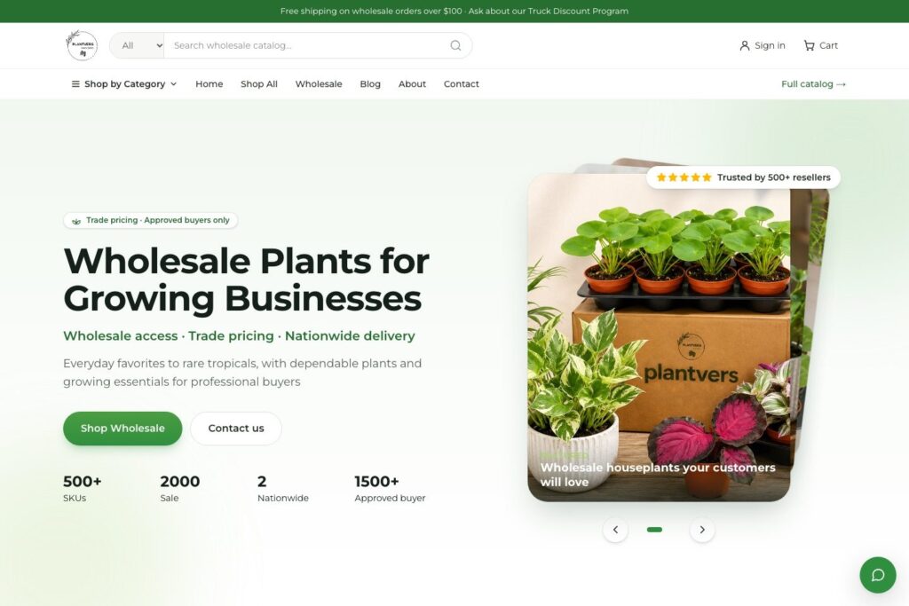 PlantVers Wholesale – Headless WooCommerce + Next.js 16 project by Bikas Kumar
